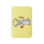 Cute bunny rabbit met groenten cartoon badmat (Voorkant Verticaal)