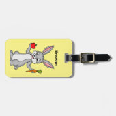 Cute bunny rabbit met groenten cartoon bagagelabel (Voorkant horizontaal)