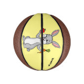 Cute bunny rabbit met groenten cartoon basketbal (Verticaal)