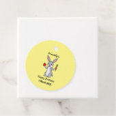 Cute bunny rabbit met groenten cartoon bedankjes labels (In situ)