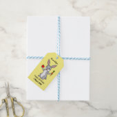 Cute bunny rabbit met groenten cartoon cadeaulabel (Met Touw)