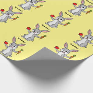 Cute bunny rabbit met groenten cartoon cadeaupapier