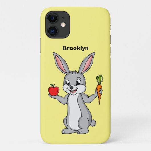 Cute bunny rabbit met groenten cartoon Case-Mate iPhone case (Achterkant)