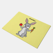 Cute bunny rabbit met groenten cartoon deurmat (Schuin)
