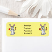 Cute bunny rabbit met groenten cartoon etiket (Insitu)