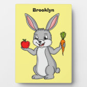Cute bunny rabbit met groenten cartoon fotoplaat (voorkant)