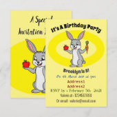 Cute bunny rabbit met groenten cartoon kaart (Voorkant / Achterkant)