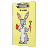 Cute bunny rabbit met groenten cartoon klembord (Links)