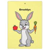 Cute bunny rabbit met groenten cartoon klembord (Achterkant)