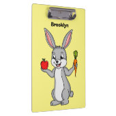 Cute bunny rabbit met groenten cartoon klembord (Rechts)