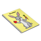 Cute bunny rabbit met groenten cartoon notitieboek (Rechterzijde)