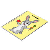 Cute bunny rabbit met groenten cartoon notitieboek (Linkerzijde)
