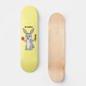 Cute bunny rabbit met groenten cartoon persoonlijk skateboard (Voorkant)