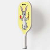 Cute bunny rabbit met groenten cartoon pickleball paddle (Links)