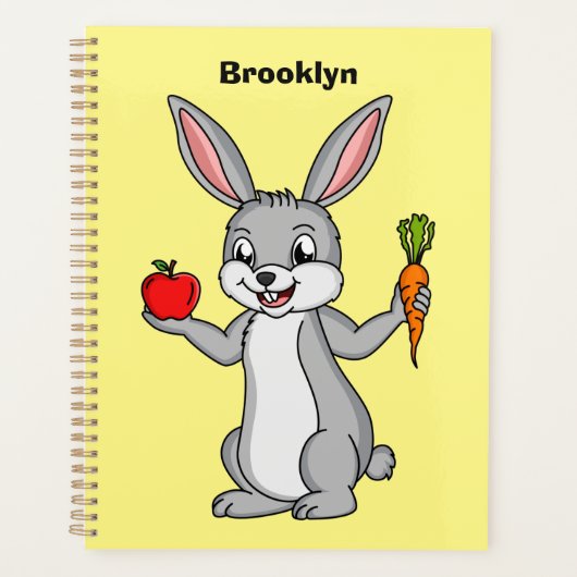 Cute bunny rabbit met groenten cartoon planner (Voorkant)