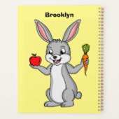 Cute bunny rabbit met groenten cartoon planner (Achterkant)