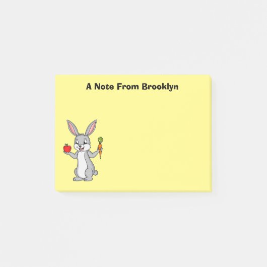 Cute bunny rabbit met groenten cartoon post-it® notes (Voorkant)