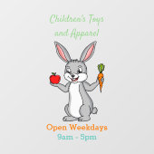 Cute bunny rabbit met groenten cartoon raamsticker (Vel)
