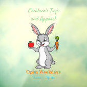 Cute bunny rabbit met groenten cartoon raamsticker (Vel 3)