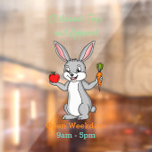 Cute bunny rabbit met groenten cartoon raamsticker (Vel 2)