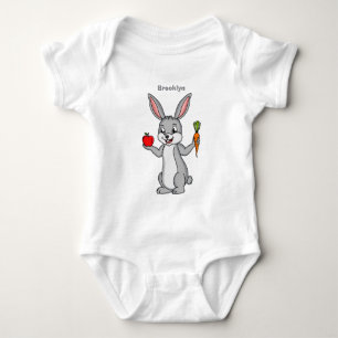 Cute bunny rabbit met groenten cartoon romper