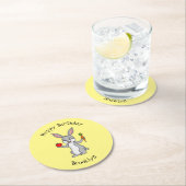 Cute bunny rabbit met groenten cartoon ronde kartonnen onderzetter (Insitu)