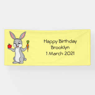 Cute bunny rabbit met groenten cartoon spandoek