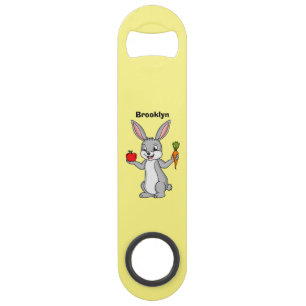 Cute bunny rabbit met groenten cartoon speed flessenopener