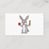 Cute bunny rabbit met groenten cartoon visitekaartje (Achterkant)