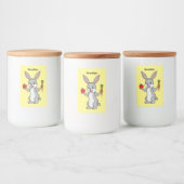 Cute bunny rabbit met groenten cartoon voedselcontainer etiket (Flessen)