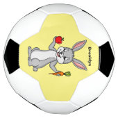 Cute bunny rabbit met groenten cartoon voetbal (Gedraaid)