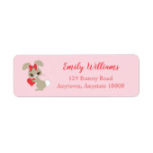 Cute Bunny Rabbit met Heart Etiket (Voorkant)