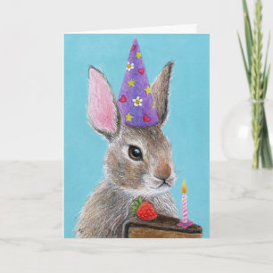 Cute bunny rabbit met wenskaart ter gelegenheid va kaart