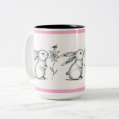Cute Bunny Rabbit Mug Tweekleurige Koffiemok (Voorkant links)