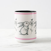 Cute Bunny Rabbit Mug Tweekleurige Koffiemok (Center)