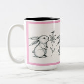 Cute Bunny Rabbit Mug Tweekleurige Koffiemok (Links)