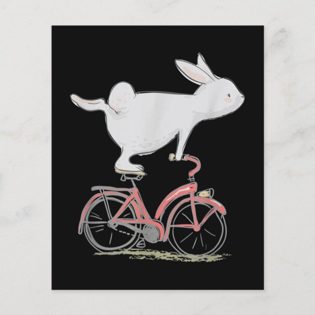 Cute Bunny Rabbit on Bike Cycling Bicycle (Voorkant)