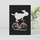 Cute Bunny Rabbit on Bike Cycling Bicycle Bedankkaart (Staand voorkant)