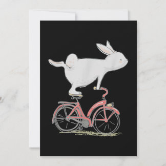 Cute Bunny Rabbit on Bike Cycling Bicycle Bedankkaart