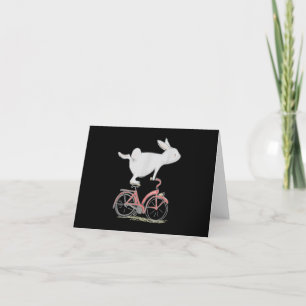 Cute Bunny Rabbit on Bike Cycling Bicycle Bedankkaart