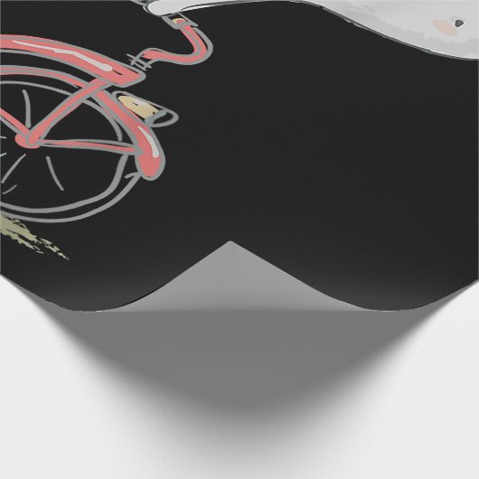 Cute Bunny Rabbit on Bike Cycling Bicycle Cadeaupapier (Hoek)