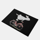 Cute Bunny Rabbit On Bike Cycling Bicycle Deurmat (Schuin)