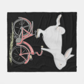 Cute Bunny Rabbit on Bike Cycling Bicycle Fleece Deken (Voorkant (Horizontaal))