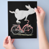 Cute Bunny Rabbit on Bike Cycling Bicycle Flyer (Hand)