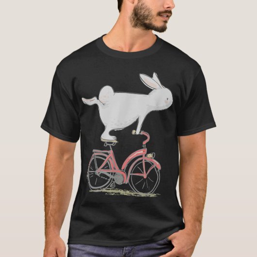 Cute Bunny Rabbit on Bike Cycling Bicycle & Gift T-shirt (Voorkant)