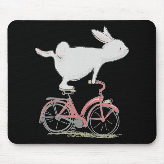 Cute Bunny Rabbit on Bike Cycling Bicycle Muismat (Voorkant)