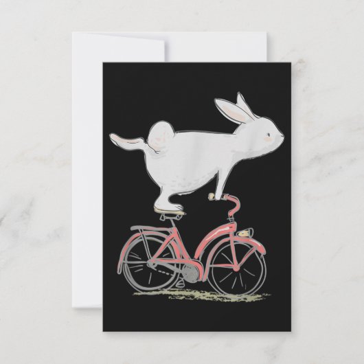 Cute Bunny Rabbit on Bike Cycling Bicycle Notitiekaartje (Voorkant)