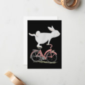 Cute Bunny Rabbit on Bike Cycling Bicycle Notitiekaartje (Voorkant / Achterkant in situ)