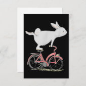 Cute Bunny Rabbit on Bike Cycling Bicycle Notitiekaartje (Voorkant / Achterkant)