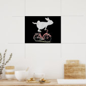 Cute Bunny Rabbit on Bike Cycling Bicycle Poster (Keuken)